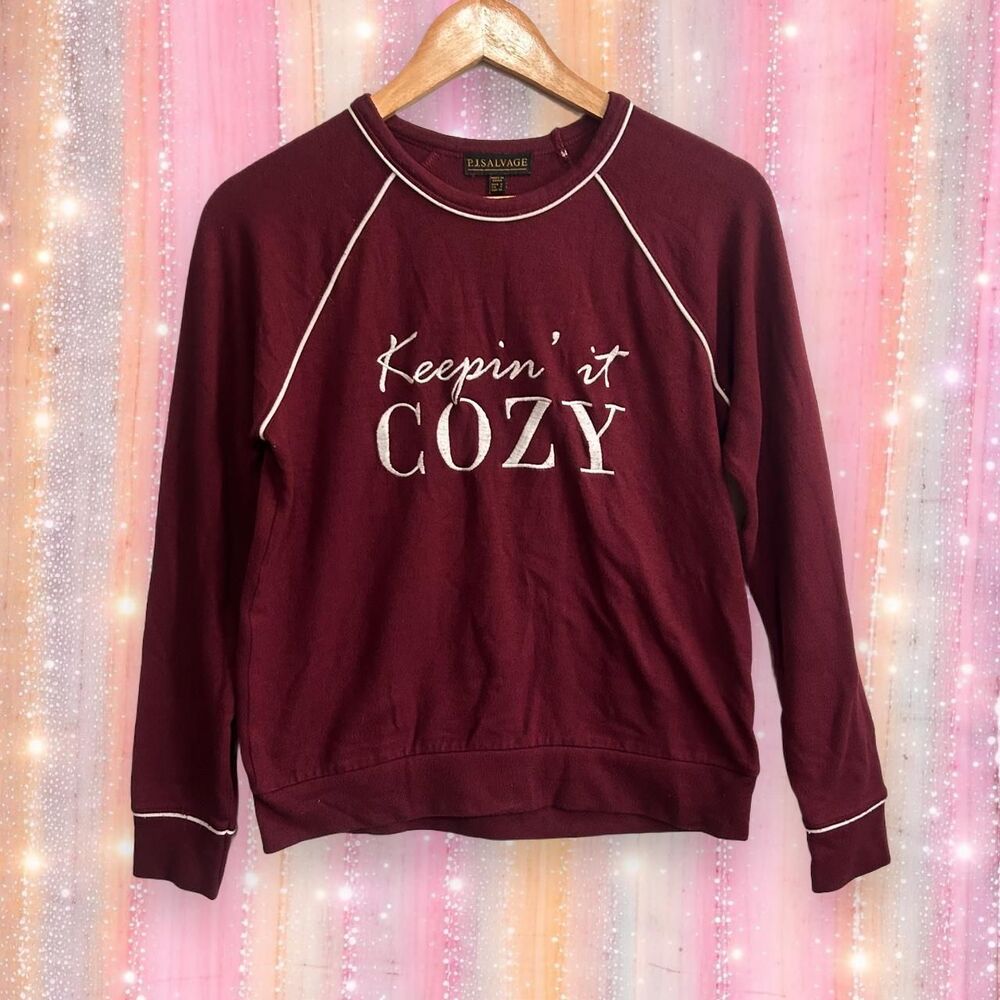 Pj-salvage Women's Burgundy Sweatshirt